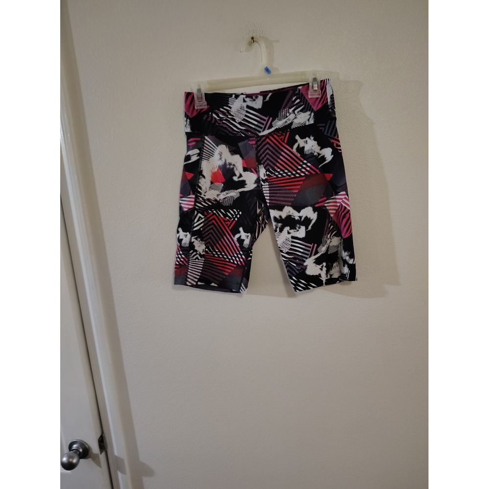 Calvin Klein Performance Womens Pink Black Geometric Print Bike Shorts Size M